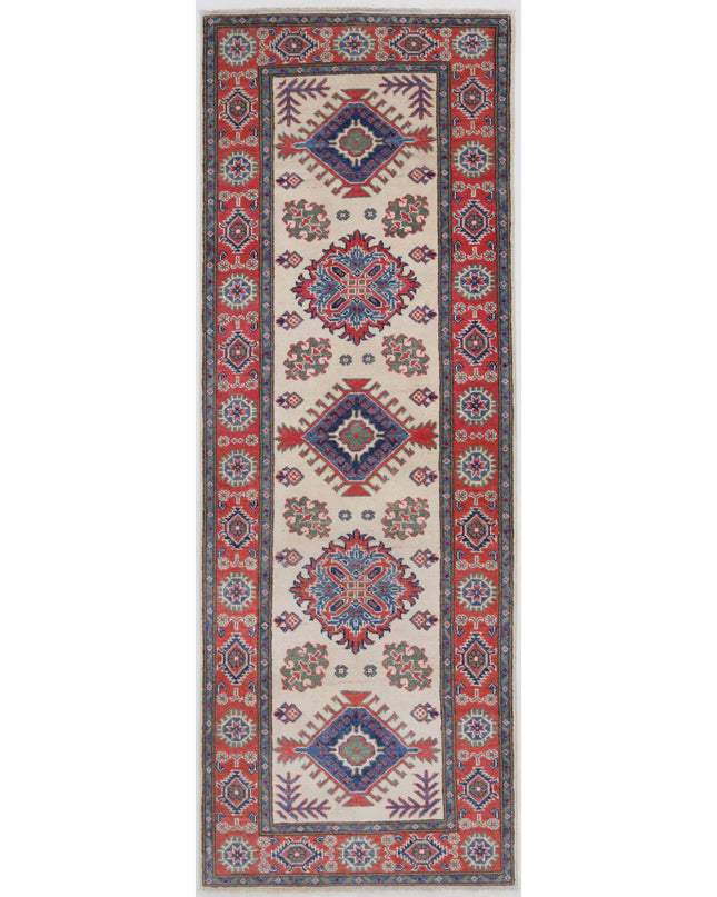 Kazak 2' 8" X 7' 9" Hand Knotted Wool Rug 2' 8" X 7' 9" (81 X 236) / Ivory / Wool
