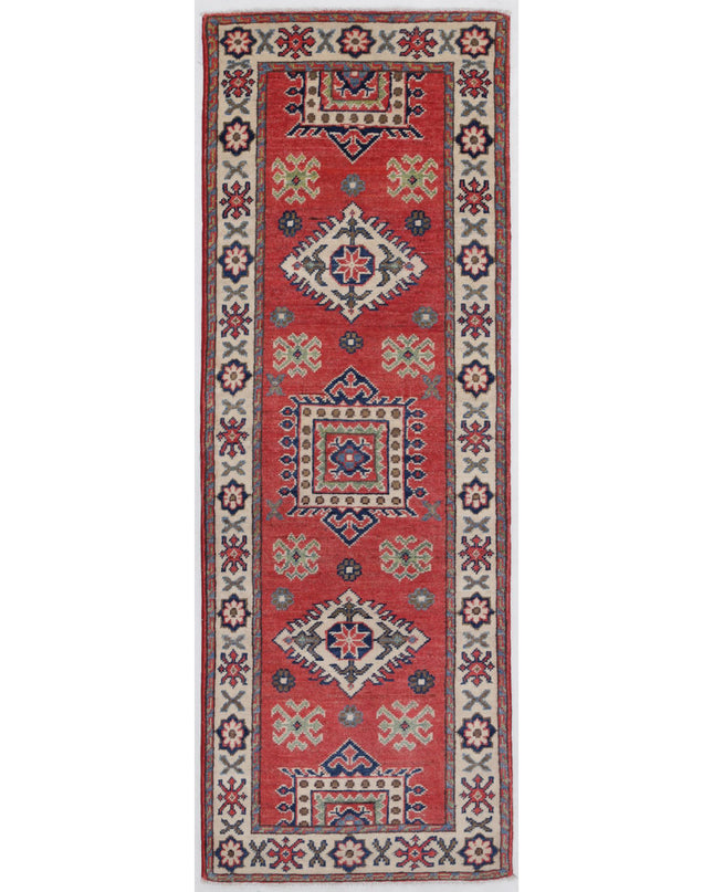 Kazak 1' 10" X 5' 10" Hand Knotted Wool Rug 1' 10" X 5' 10" (56 X 178) / Red / Wool