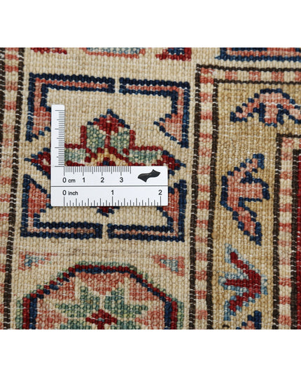 Kazak 4' 2" X 5' 9" Hand Knotted Wool Rug 4' 2" X 5' 9" (127 X 175) / Red / Wool