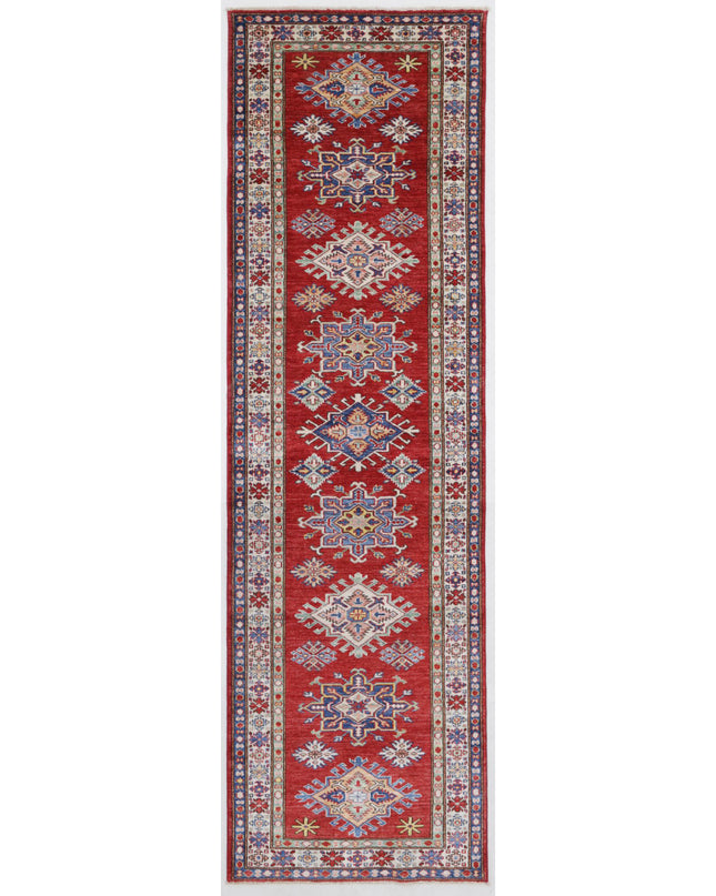 Kazak 2' 8" X 9' 6" Hand Knotted Wool Rug 2' 8" X 9' 6" (81 X 290) / Red / Wool