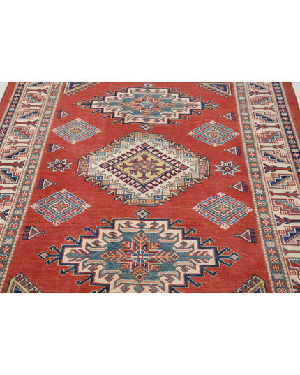 Kazak 4' 10" X 6' 4" Hand Knotted Wool Rug 4' 10" X 6' 4" (147 X 193) / Red / Wool