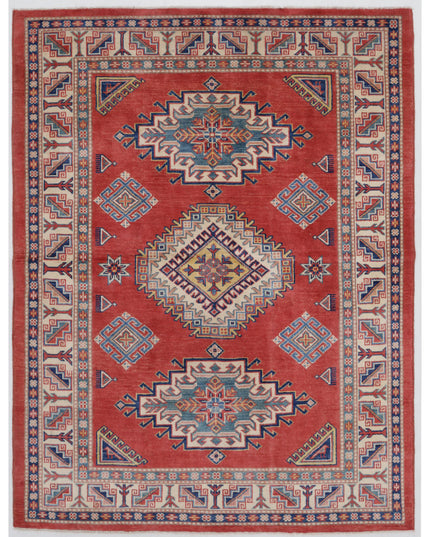 Kazak 4' 10" X 6' 4" Hand Knotted Wool Rug 4' 10" X 6' 4" (147 X 193) / Red / Wool