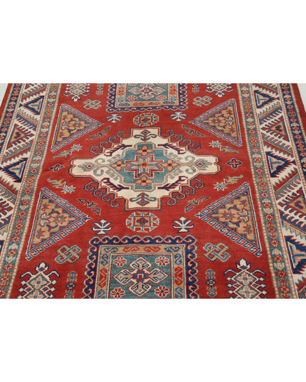 Kazak 4' 11" X 6' 3" Hand Knotted Wool Rug 4' 11" X 6' 3" (150 X 191) / Red / Wool