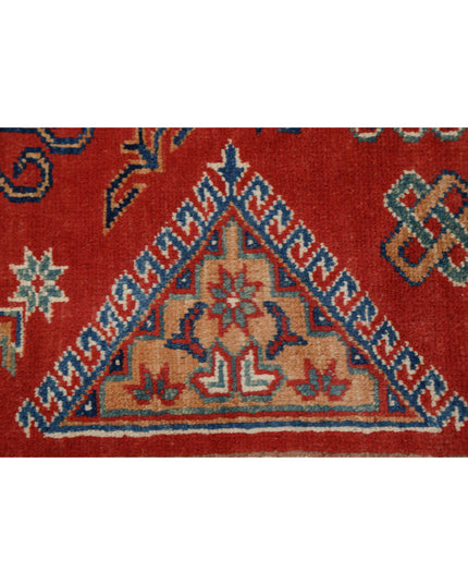 Kazak 4' 11" X 6' 3" Hand Knotted Wool Rug 4' 11" X 6' 3" (150 X 191) / Red / Wool