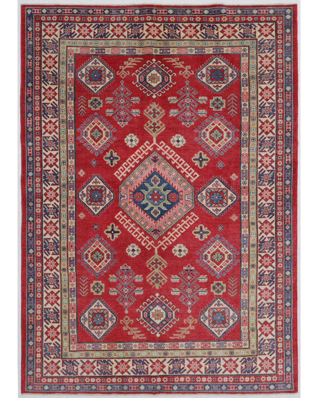 Kazak 6' 6" X 9' 4" Hand Knotted Wool Rug 6' 6" X 9' 4" (198 X 284) / Red / Wool