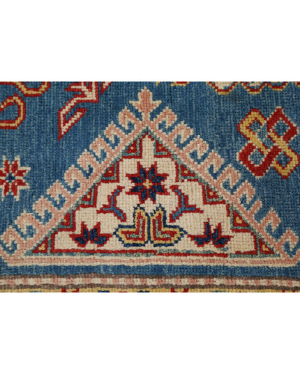 Kazak 5' 1" X 6' 7" Hand Knotted Wool Rug 5' 1" X 6' 7" (155 X 201) / Blue / Wool