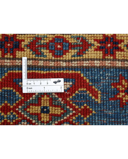 Kazak 5' 1" X 6' 7" Hand Knotted Wool Rug 5' 1" X 6' 7" (155 X 201) / Blue / Wool