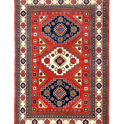 Kazak 6' 2" X 9' 1" Hand Knotted Wool Rug 6' 2" X 9' 1" (188 X 277) / Red / Wool