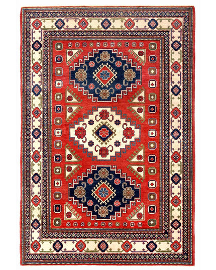 Kazak 6' 2" X 9' 1" Hand Knotted Wool Rug 6' 2" X 9' 1" (188 X 277) / Red / Wool