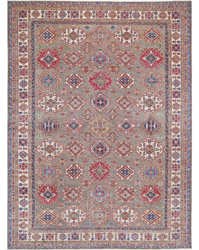 Kazak 9' 10" X 13' 5" Hand Knotted Wool Rug 9' 10" X 13' 5" (300 X 409) / Grey / Wool