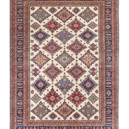 Kazak 8' 9" X 11' 11" Hand Knotted Wool Rug 8' 9" X 11' 11" (267 X 363) / Ivory / Wool