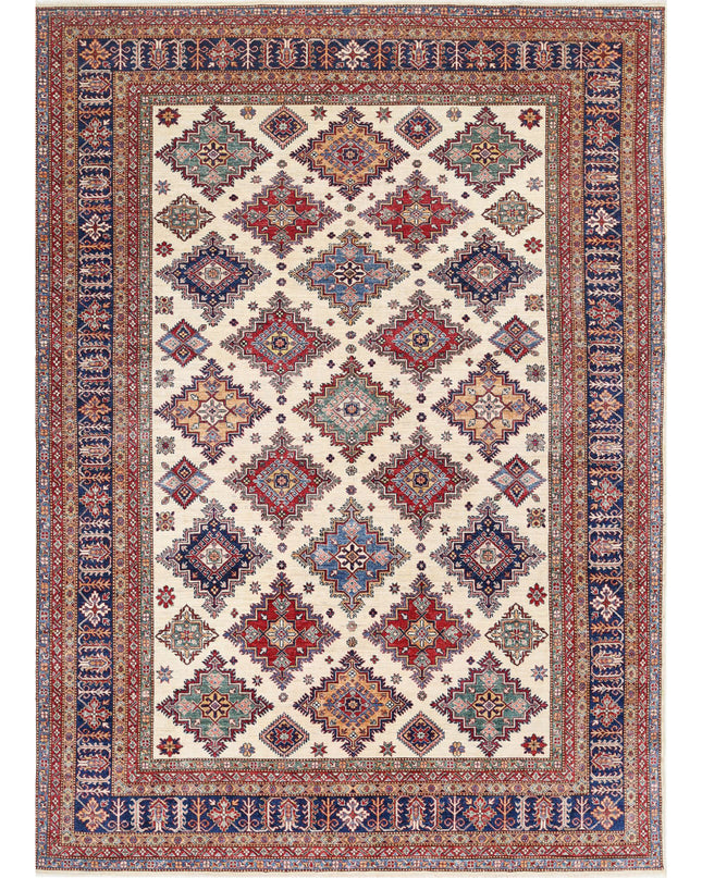 Kazak 8' 9" X 11' 11" Hand Knotted Wool Rug 8' 9" X 11' 11" (267 X 363) / Ivory / Wool