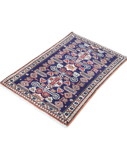 Kazak 2' 5" X 3' 7" Hand Knotted Wool Rug 2' 5" X 3' 7" (74 X 109) / Blue / Wool