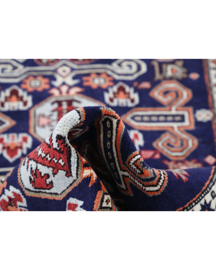 Kazak 2' 5" X 3' 7" Hand Knotted Wool Rug 2' 5" X 3' 7" (74 X 109) / Blue / Wool