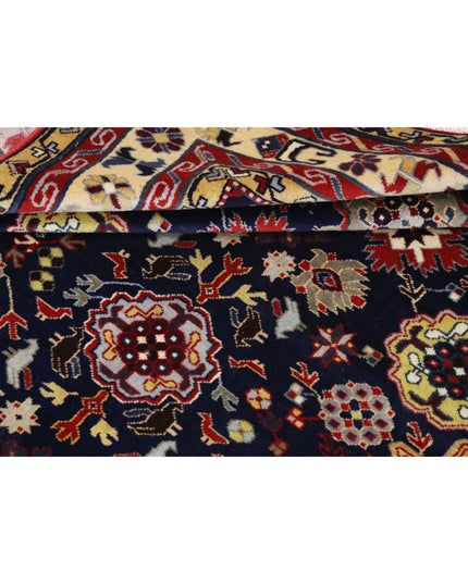 Kazak 4' 3" X 5' 9" Hand Knotted Wool Rug 4' 3" X 5' 9" (130 X 175) / Blue / Wool