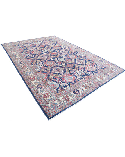 Kazak 8' 1" X 11' 5" Hand Knotted Wool Rug 8' 1" X 11' 5" (246 X 348) / Blue / Wool