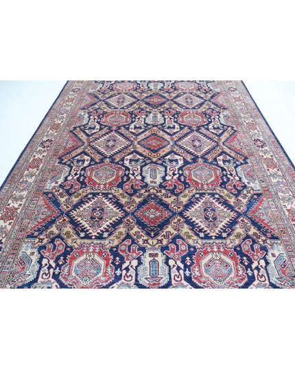 Kazak 8' 1" X 11' 5" Hand Knotted Wool Rug 8' 1" X 11' 5" (246 X 348) / Blue / Wool