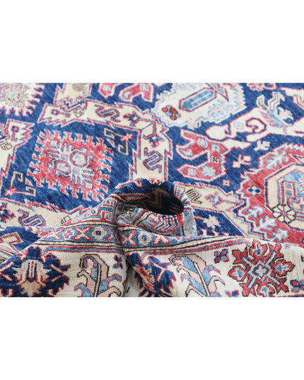 Kazak 8' 1" X 11' 5" Hand Knotted Wool Rug 8' 1" X 11' 5" (246 X 348) / Blue / Wool