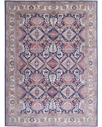 Kazak 8' 1" X 11' 5" Hand Knotted Wool Rug 8' 1" X 11' 5" (246 X 348) / Blue / Wool