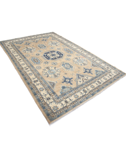 Kazak 6' 6" X 9' 9" Hand Knotted Wool Rug 6' 6" X 9' 9" (198 X 297) / Taupe / Wool