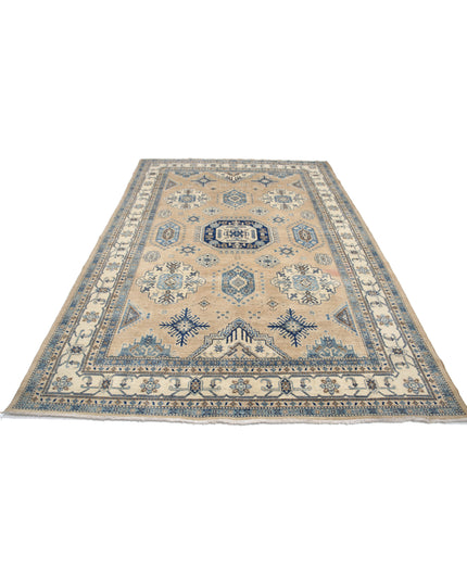 Kazak 6' 6" X 9' 9" Hand Knotted Wool Rug 6' 6" X 9' 9" (198 X 297) / Taupe / Wool