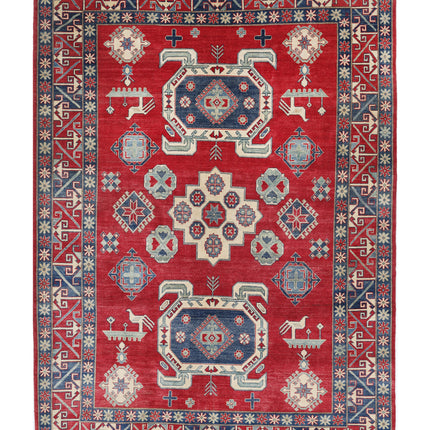 Kazak 8' 4" X 11' 6" Hand Knotted Wool Rug 8' 4" X 11' 6" (254 X 351) / Red / Wool