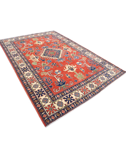 Kazak 6' 9" X 9' 9" Hand Knotted Wool Rug 6' 9" X 9' 9" (206 X 297) / Red / Wool