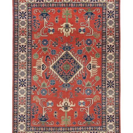 Kazak 6' 9" X 9' 9" Hand Knotted Wool Rug 6' 9" X 9' 9" (206 X 297) / Red / Wool