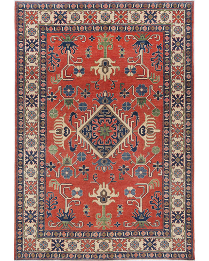 Kazak 6' 9" X 9' 9" Hand Knotted Wool Rug 6' 9" X 9' 9" (206 X 297) / Red / Wool
