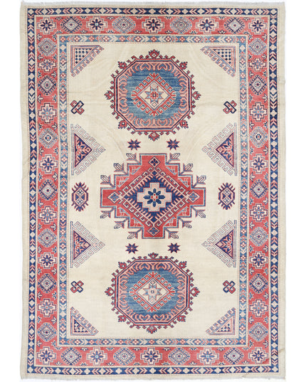 Kazak 6' 3" X 9' 2" Hand Knotted Wool Rug 6' 3" X 9' 2" (191 X 280) / Ivory / Wool