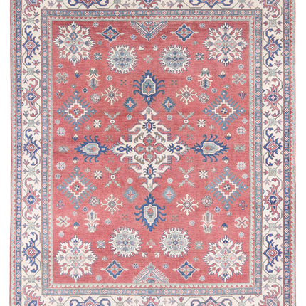 Kazak 7' 4" X 9' 3" Hand Knotted Wool Rug 7' 4" X 9' 3" (223 X 282) / Red / Wool