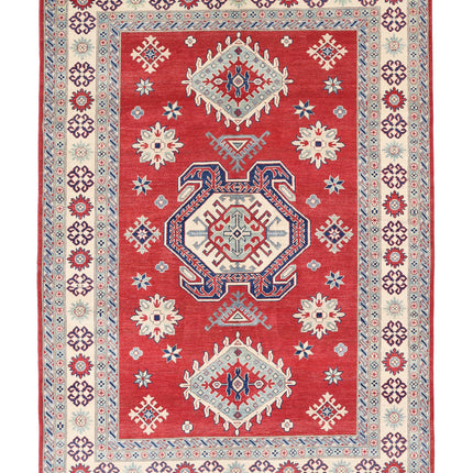 Kazak 6' 9" X 9' 9" Hand Knotted Wool Rug 6' 9" X 9' 9" (206 X 297) / Red / Wool