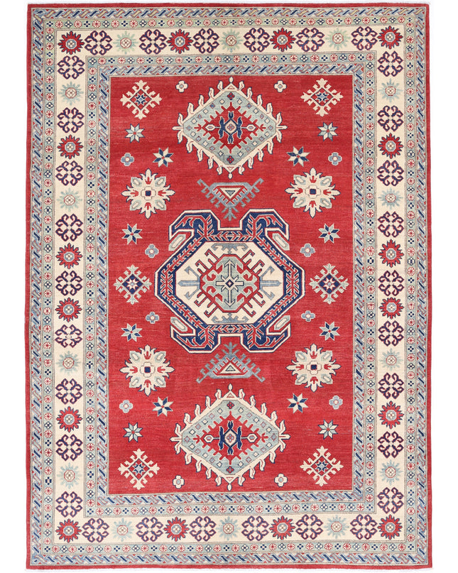 Kazak 6' 9" X 9' 9" Hand Knotted Wool Rug 6' 9" X 9' 9" (206 X 297) / Red / Wool