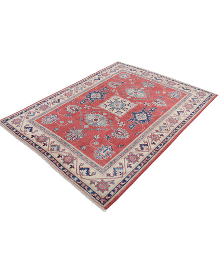 Kazak 4' 11" X 6' 4" Hand Knotted Wool Rug 4' 11" X 6' 4" (150 X 193) / Red / Wool