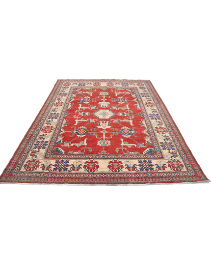 Kazak 6' 9" X 8' 9" Hand Knotted Wool Rug 6' 9" X 8' 9" (206 X 267) / Red / Wool