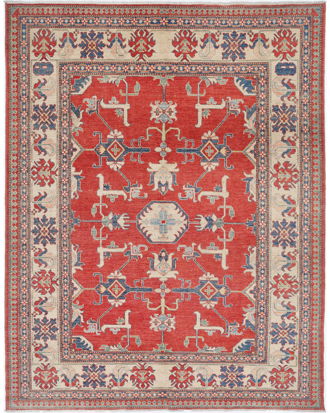 Kazak 6' 9" X 8' 9" Hand Knotted Wool Rug 6' 9" X 8' 9" (206 X 267) / Red / Wool