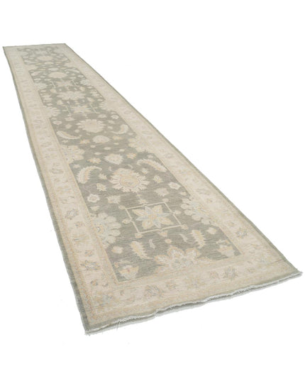 Kazak 4' 1" X 19' 10" Hand Knotted Wool Rug 4' 1" X 19' 10" (124 X 604) / Grey / Wool
