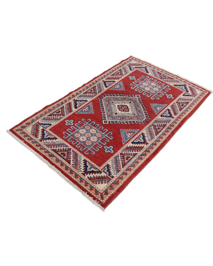 Kazak 3' 0" X 4' 9" Hand Knotted Wool Rug 3' 0" X 4' 9" (91 X 145) / Red / Wool