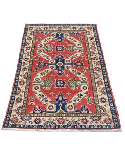 Kazak 2' 10" X 4' 8" Hand Knotted Wool Rug 2' 10" X 4' 8" (86 X 142) / Red / Wool