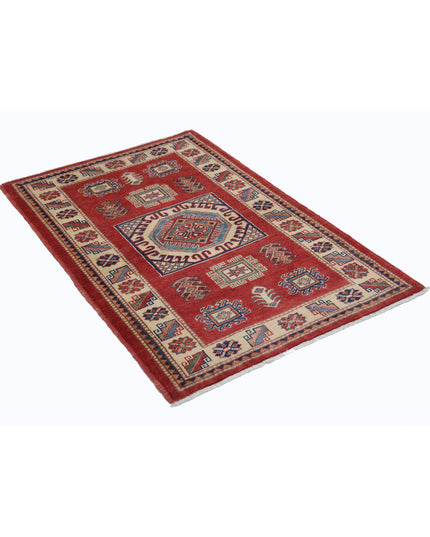 Kazak 3' 0" X 4' 8" Hand Knotted Wool Rug 3' 0" X 4' 8" (91 X 142) / Red / Wool