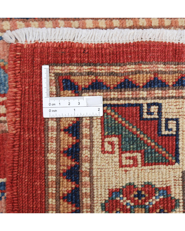 Kazak 3' 0" X 4' 8" Hand Knotted Wool Rug 3' 0" X 4' 8" (91 X 142) / Red / Wool