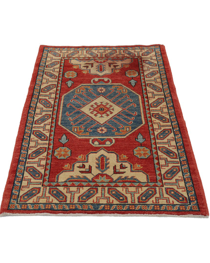Kazak 2' 11" X 5' 9" Hand Knotted Wool Rug 2' 11" X 5' 9" (89 X 175) / Red / Wool