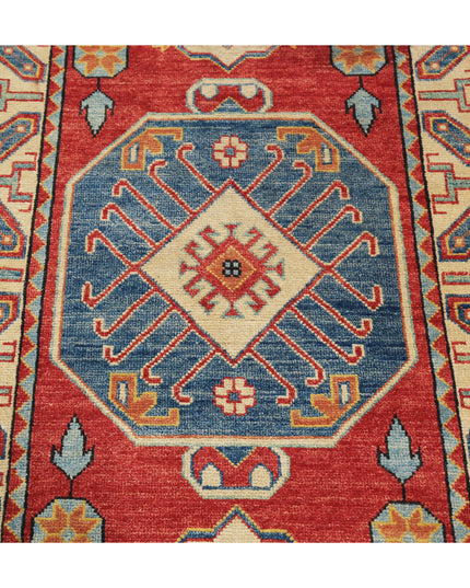 Kazak 2' 11" X 5' 9" Hand Knotted Wool Rug 2' 11" X 5' 9" (89 X 175) / Red / Wool