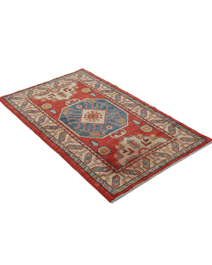 Kazak 2' 11" X 5' 9" Hand Knotted Wool Rug 2' 11" X 5' 9" (89 X 175) / Red / Wool