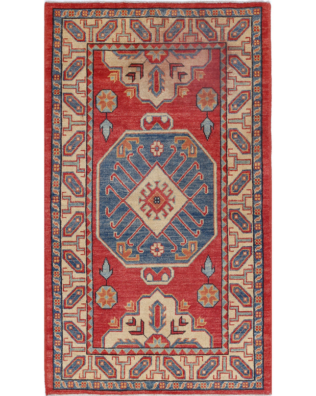 Kazak 2' 11" X 5' 9" Hand Knotted Wool Rug 2' 11" X 5' 9" (89 X 175) / Red / Wool