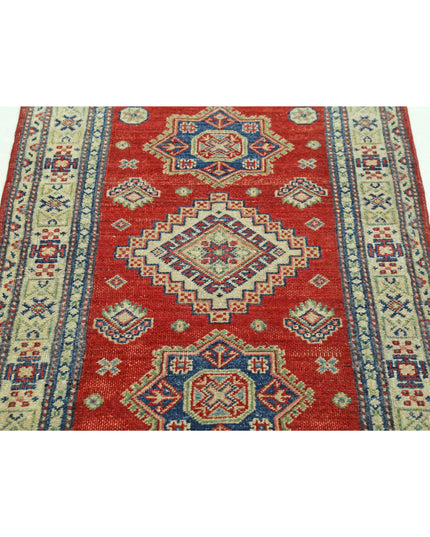 Kazak 2' 9" X 4' 7" Hand Knotted Wool Rug 2' 9" X 4' 7" (84 X 140) / Red / Wool