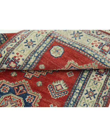 Kazak 2' 9" X 4' 7" Hand Knotted Wool Rug 2' 9" X 4' 7" (84 X 140) / Red / Wool