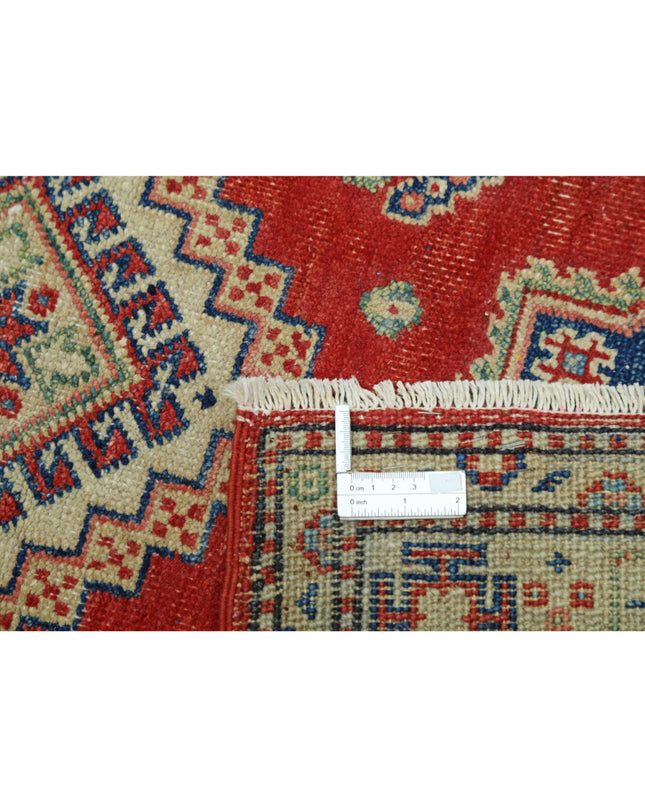 Kazak 2' 9" X 4' 7" Hand Knotted Wool Rug 2' 9" X 4' 7" (84 X 140) / Red / Wool