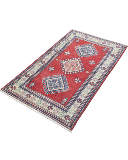 Kazak 2' 10" X 4' 11" Hand Knotted Wool Rug 2' 10" X 4' 11" (86 X 150) / Red / Wool