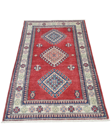 Kazak 2' 10" X 4' 11" Hand Knotted Wool Rug 2' 10" X 4' 11" (86 X 150) / Red / Wool